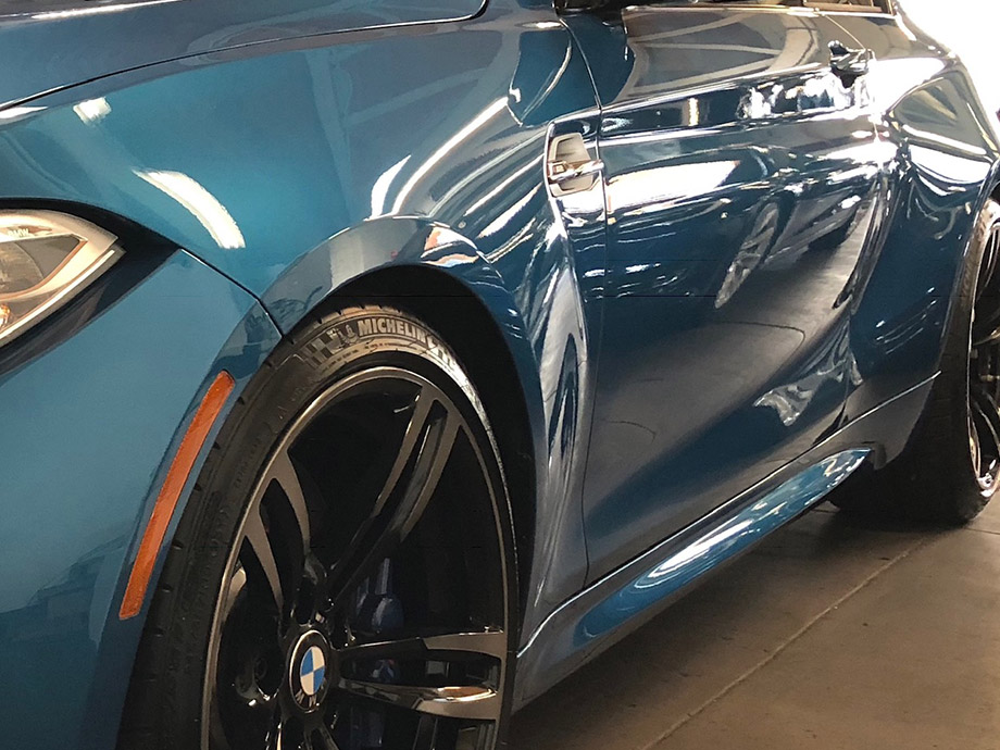 Ceramic coating being applied